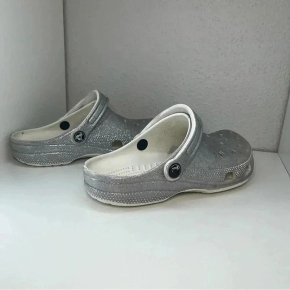 Crocs Classic Glitter II Clog Shoe 'Silver' Size Men's 4 /Women's 6 - Picture 5 of 10